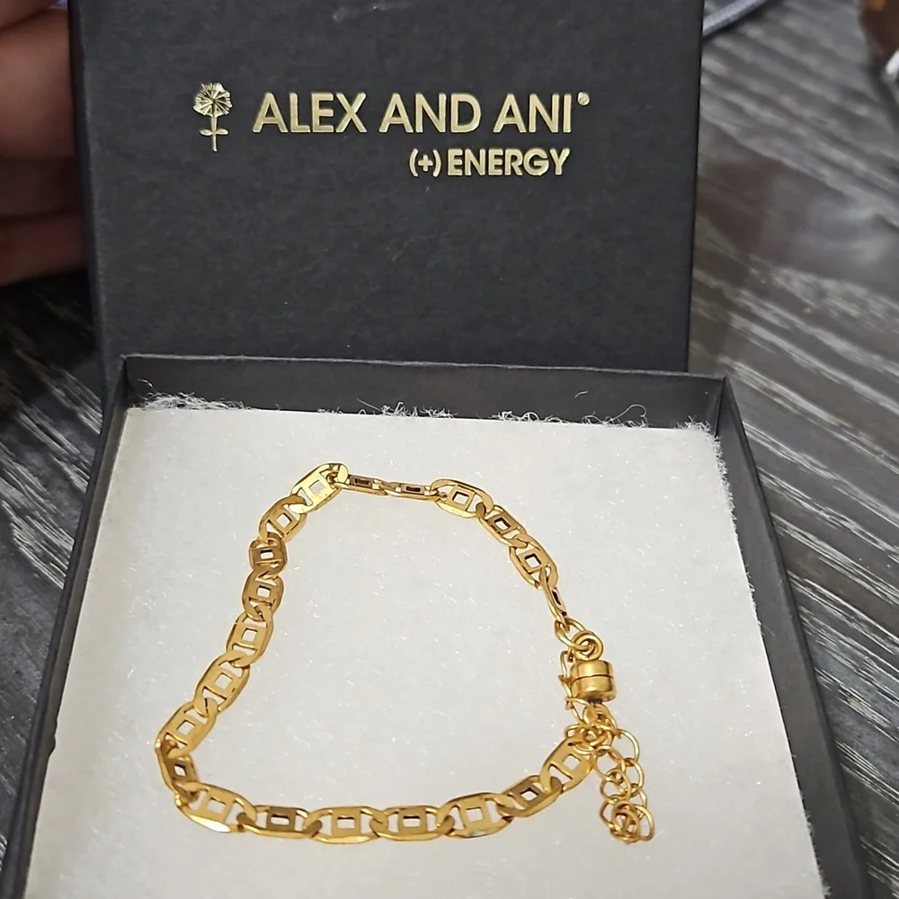 Alex and Ani gold link magnetic bracelet